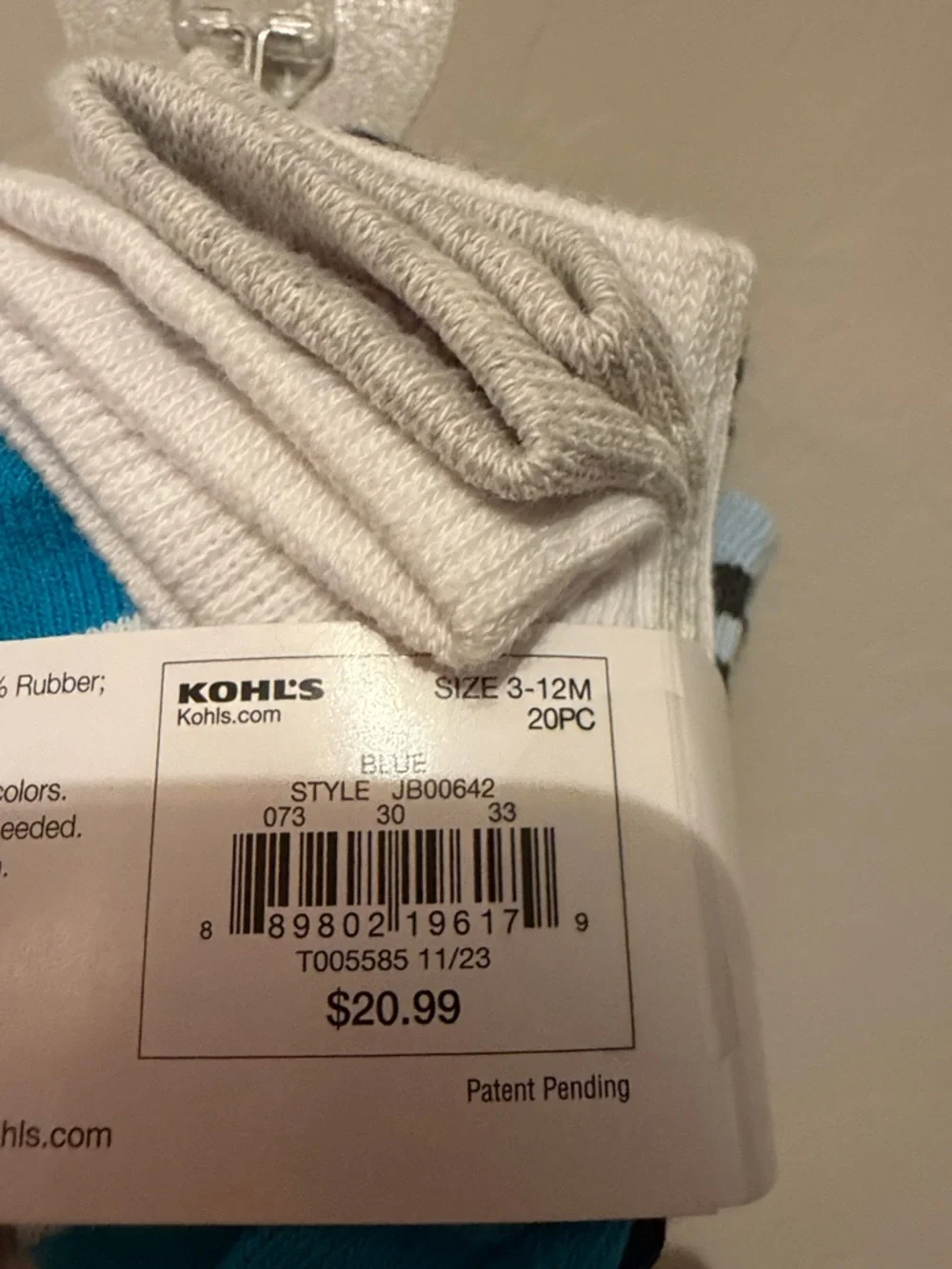 jumping beans 20-Pair Ankle Socks in Navy, Light Blue, Teal, White, Gray, Cream - Picture 3 of 3